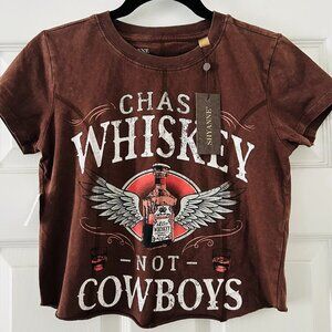 Shyanne Women's Chase Whiskey Not Cowboys Short Sleeve Graphic Tee Size XS NWT